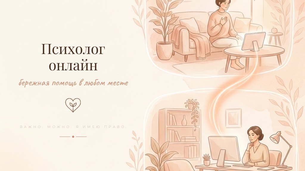 Иллюстрация к онлайн-консультациям психолога - терапия по видеосвязи