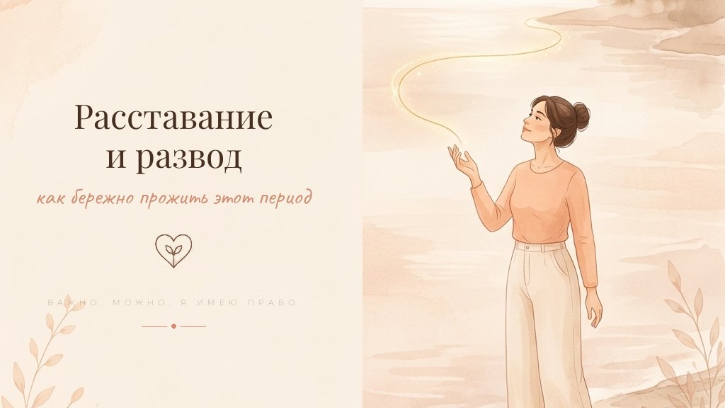 Иллюстрация к теме расставания и развода - помощь психолога онлайн