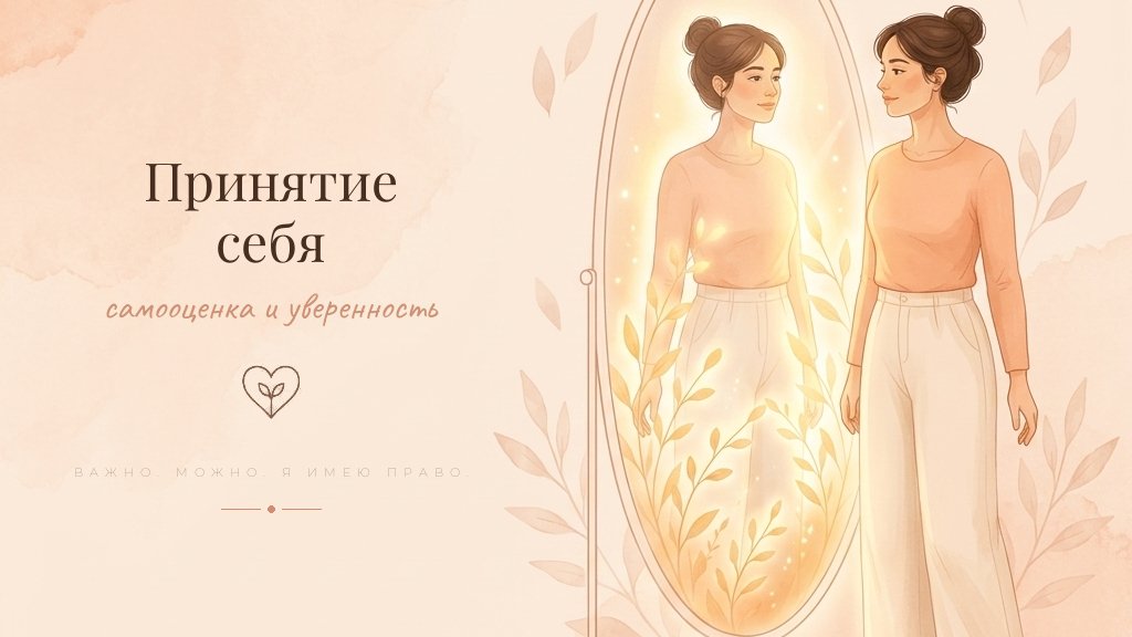 Женщина смотрит в зеркало, работа над самооценкой